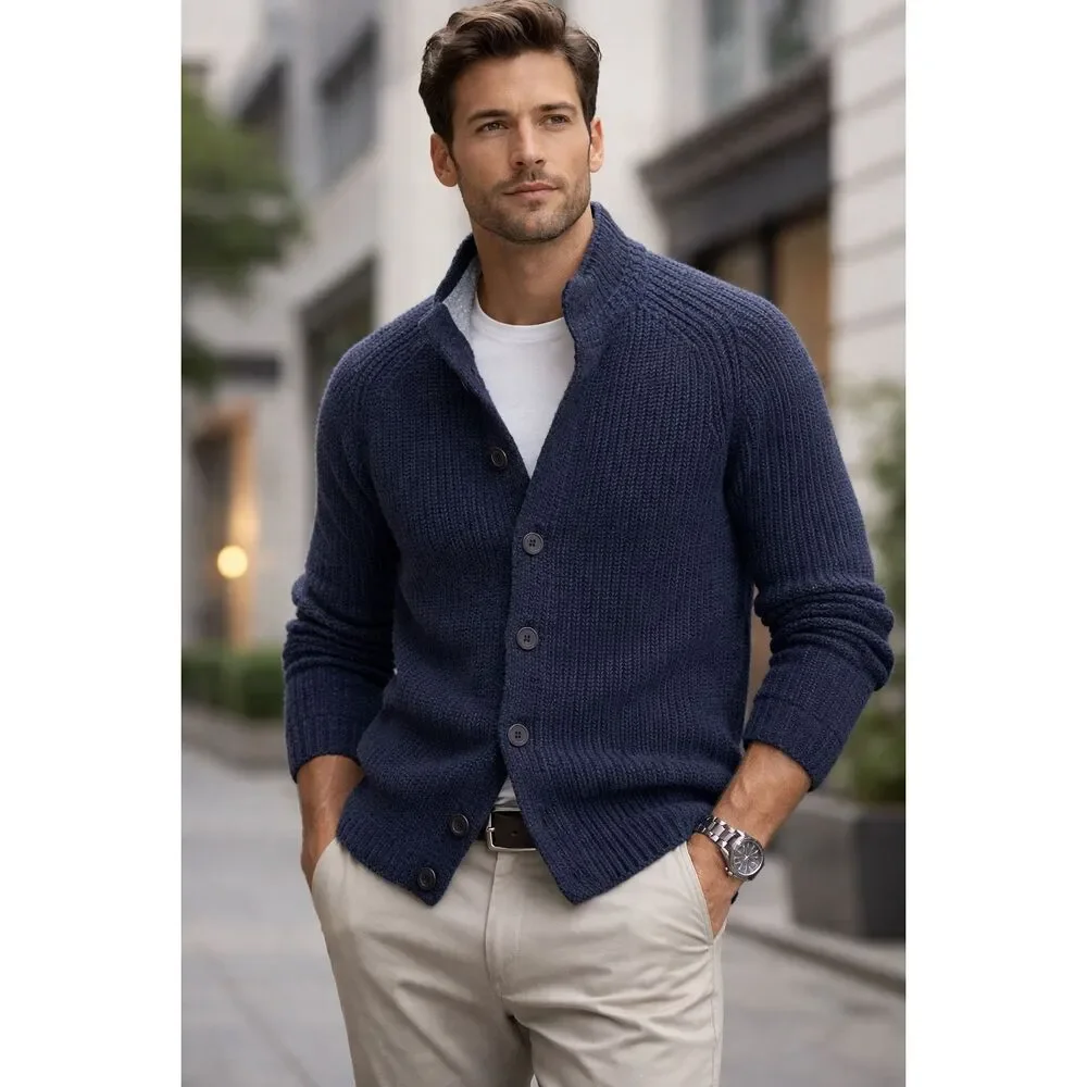 ✨Paolo Mondo Wool Blend Button Down Navy Sz Medium Cardigan✨